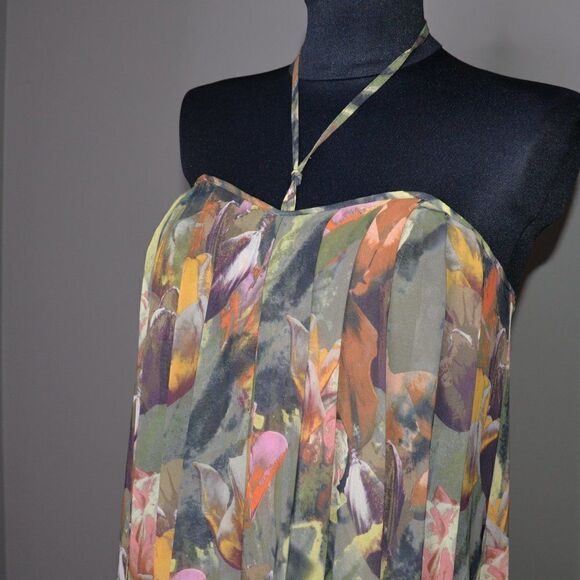 Ted Baker Green Floral Trapeze Dress Sz 4 - Picture 6 of 9